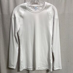 ODLO WOMEN'S ACTIVE SPINE 2.0 RUNNING T-SHIRT White Athletic SZ L compression